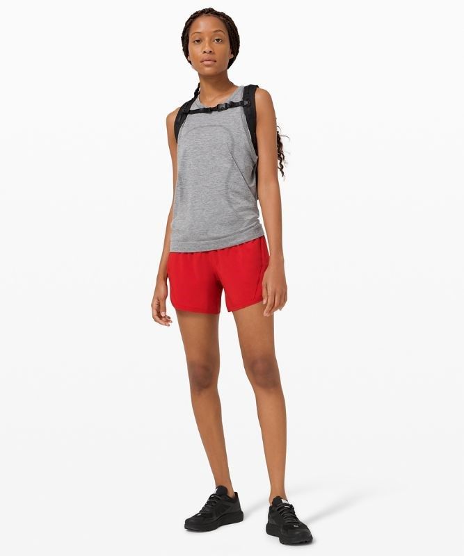 Lululemon Track That Mid-Rise Short 5 Lined Shorts Dam Mörkröda | RDPQ-83621