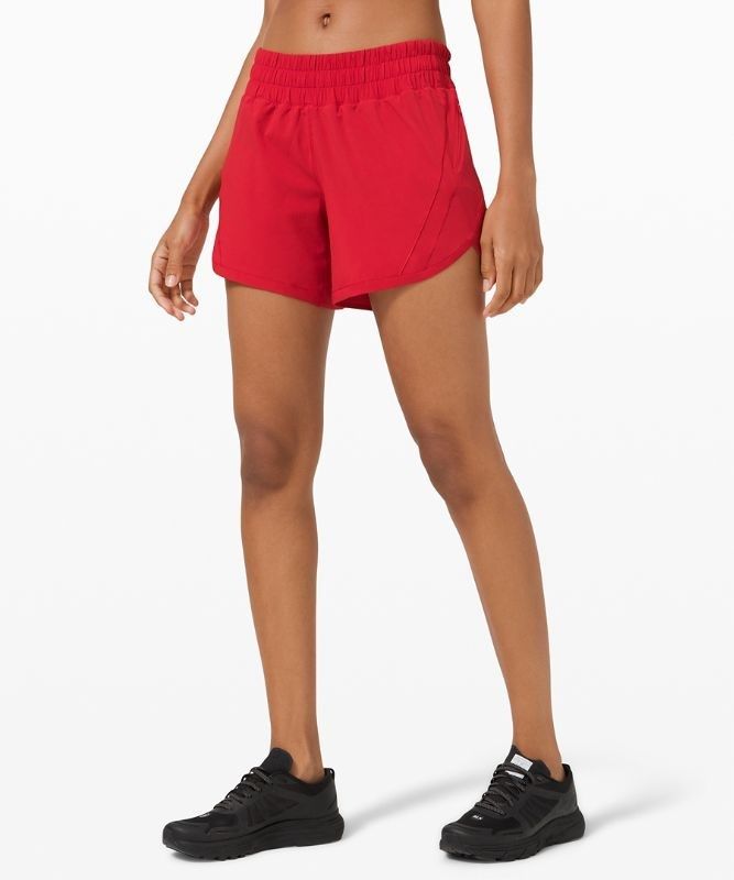 Lululemon Track That Mid-Rise Short 5 Lined Shorts Dam Mörkröda | RDPQ-83621