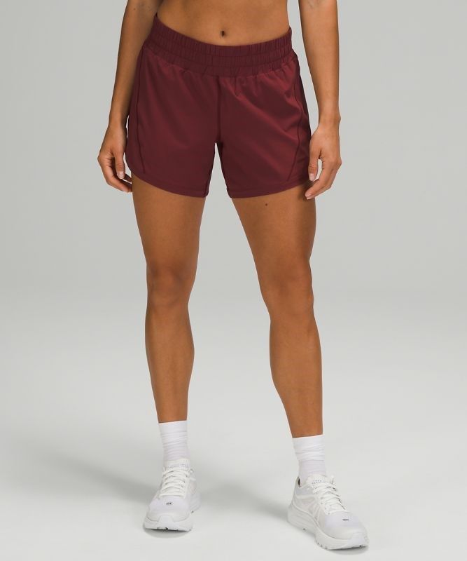 Lululemon Track That Mid-Rise Short 5 Lined Shorts Dam Röda Vinröda | BOLV-34108