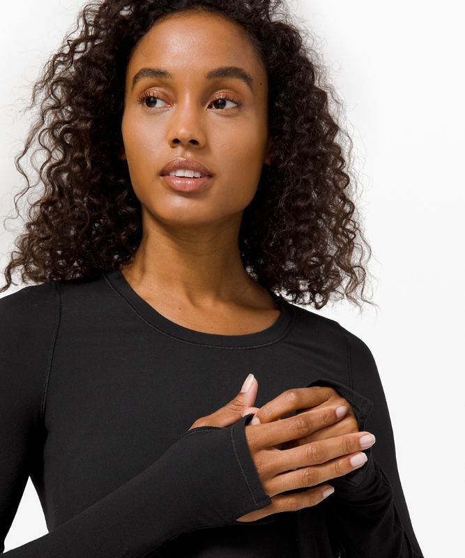 Lululemon Tuck and Flow Long Sleeve Shirt Blast Dam Svarta | PYXF-59423