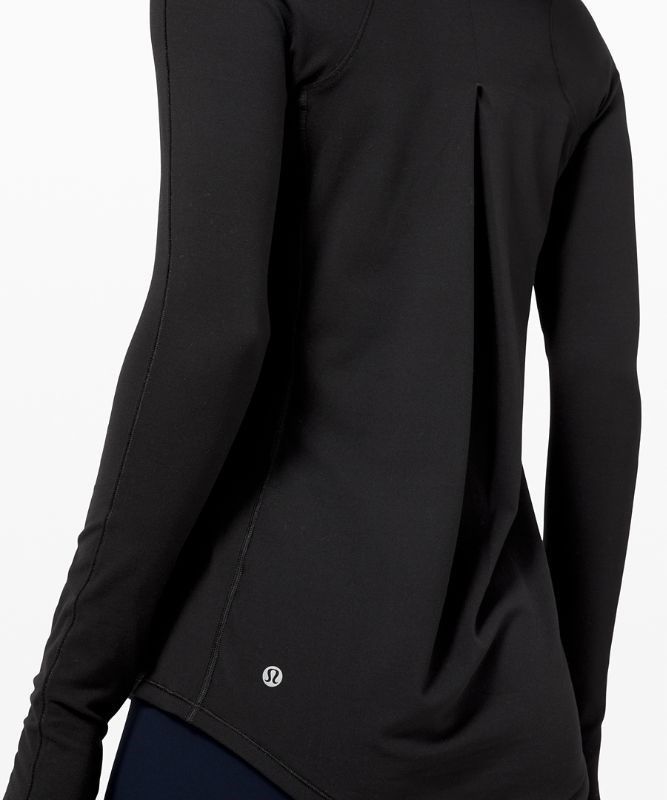 Lululemon Tuck and Flow Long Sleeve Shirt Blast Dam Svarta | PYXF-59423