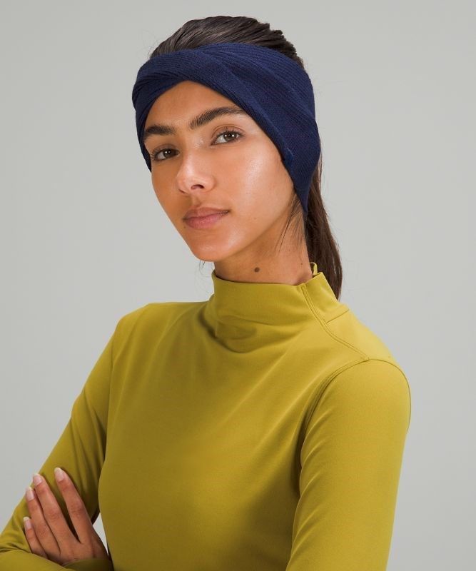 Lululemon Twist Knit Ear Warmer Hatt Accessories Night Sea | MCAN-92081