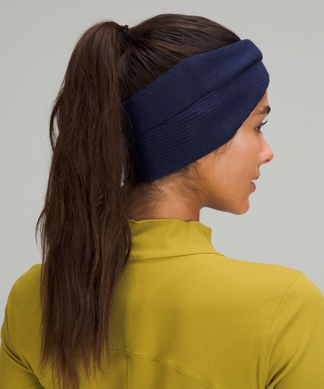 Lululemon Twist Knit Ear Warmer Hatt Accessories Night Sea | MCAN-92081