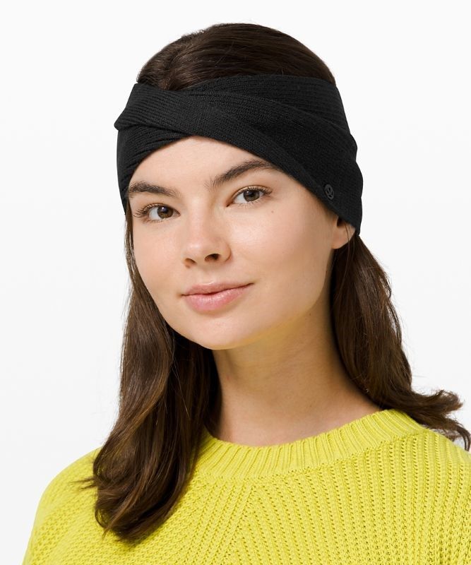 Lululemon Twist Knit Ear Warmer Hatt Accessories Svarta | CALY-85936