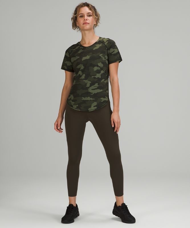 Lululemon UVP Run Short Sleeve Blast Dam Camo Olivgröna Olika Färger | KYCT-90153