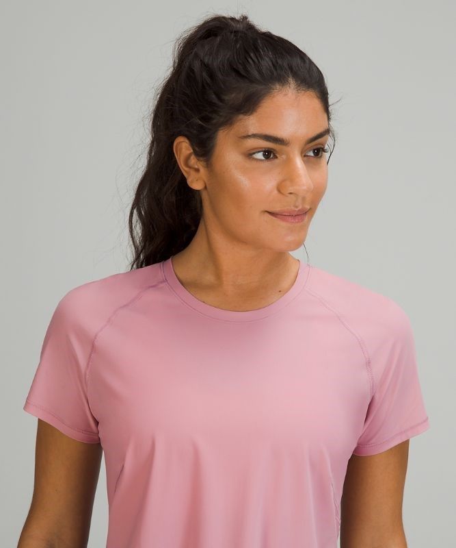 Lululemon UVP Run Short Sleeve Blast Dam Rosa Grå Bruna | HEAS-70134