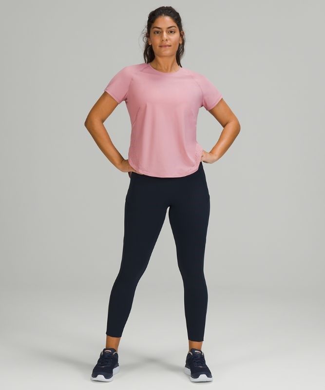 Lululemon UVP Run Short Sleeve Blast Dam Rosa Grå Bruna | HEAS-70134