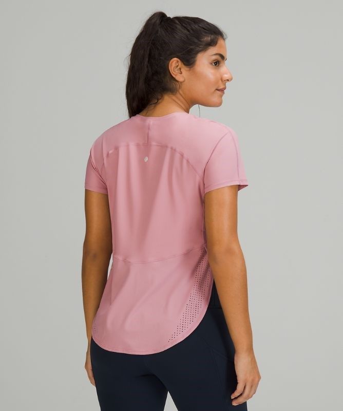 Lululemon UVP Run Short Sleeve Blast Dam Rosa Grå Bruna | HEAS-70134
