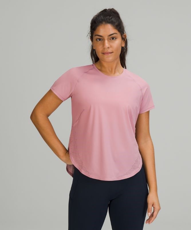 Lululemon UVP Run Short Sleeve Blast Dam Rosa Grå Bruna | HEAS-70134