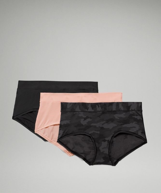 Lululemon UnderEase Boyshort 3P Underkläder Dam Camo Svarta Olika Färger Rosa Vita Svarta | HWMS-36528