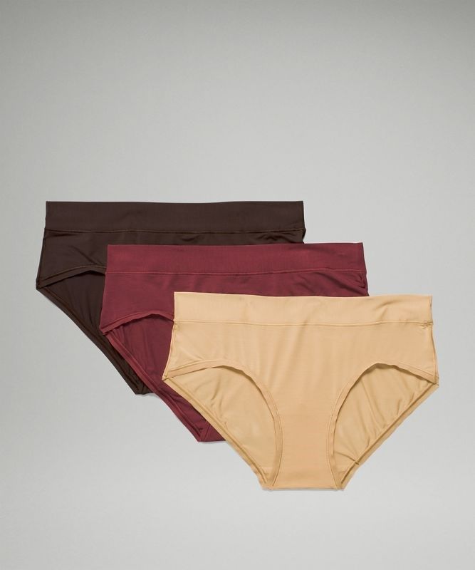 Lululemon UnderEase Hipster 3P Underkläder Dam Vinröda Bruna | SUIO-69315