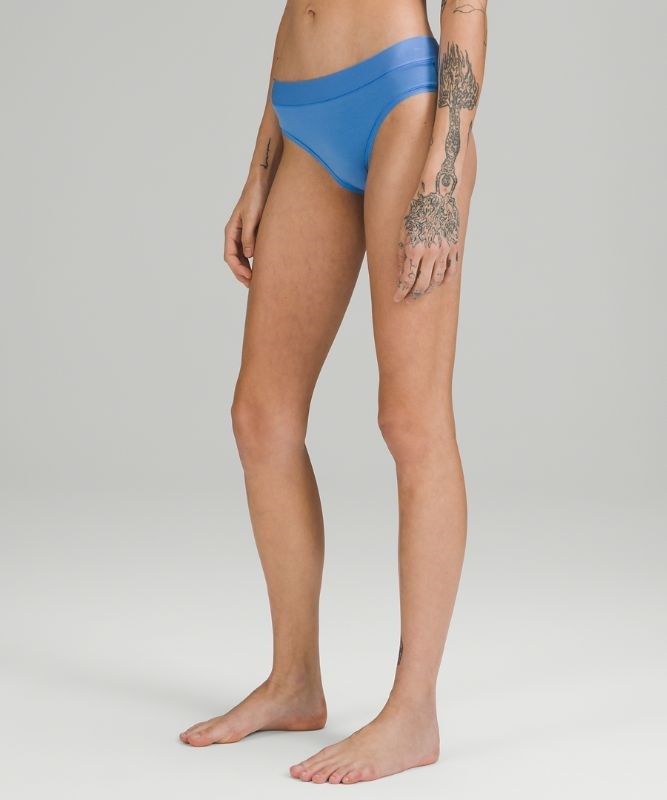 Lululemon UnderEase Mid-Rise Cheeky Bikini Underwear Underkläder Dam Blå | OYDF-45730