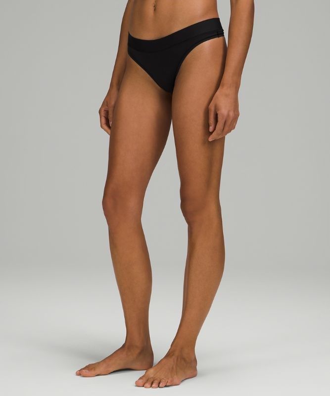 Lululemon UnderEase Mid-Rise Thong Underwear Underkläder Dam Svarta | GQYI-69702