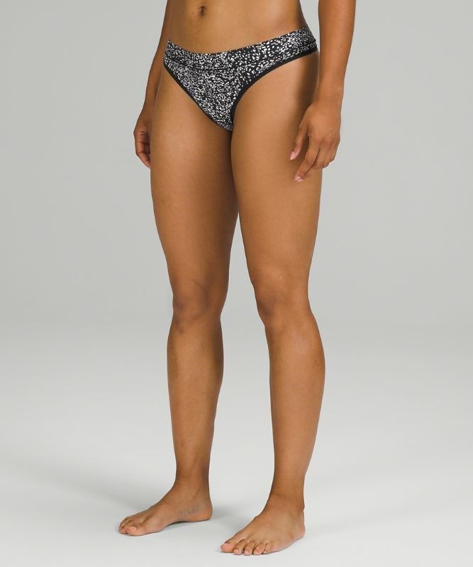 Lululemon UnderEase Mid-Rise Thong Underwear Underkläder Dam Vita Svarta | ARMK-81765