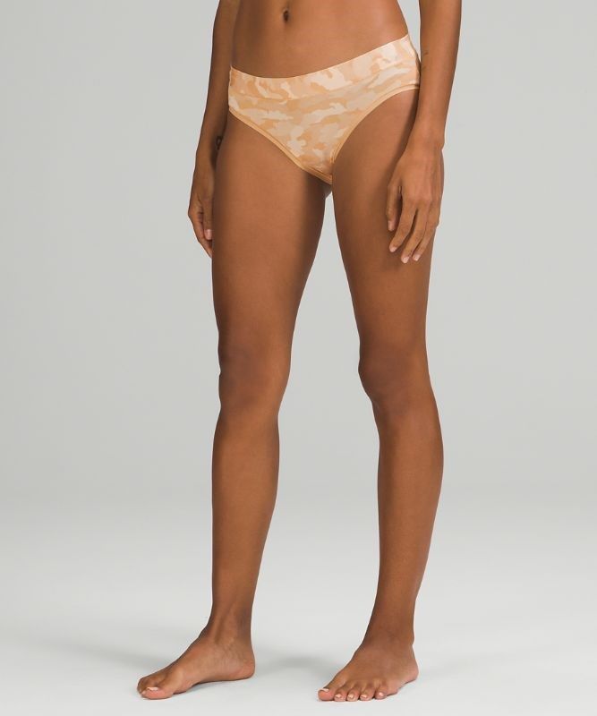Lululemon UnderEase Mid Rise Cheeky Bikini Underwear 3 Pack Underkläder Dam Camo Bruna Olika Färger Rosa Vita Svarta | WKOQ-91023