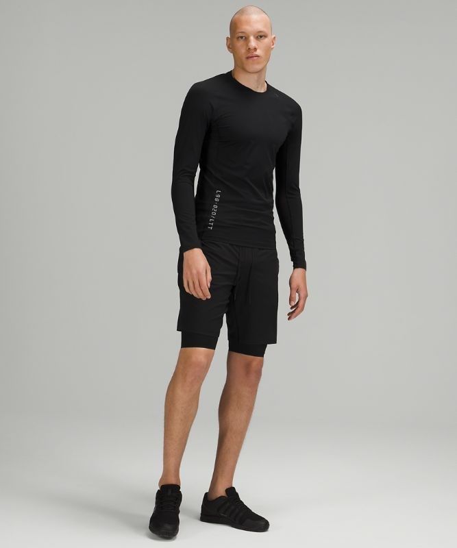 Lululemon Vital Drive Long Sleeve Shirt Blast Herr Svarta | HOYG-71259