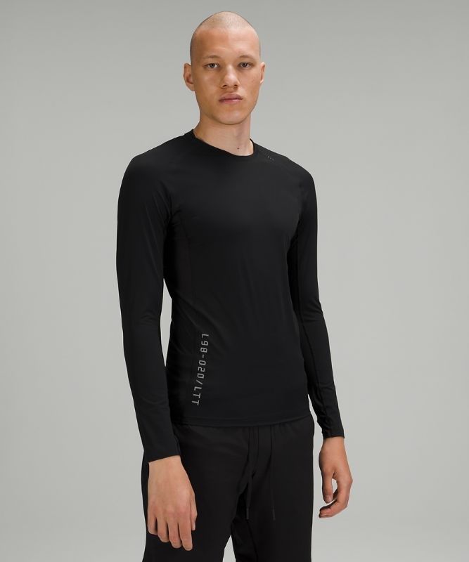 Lululemon Vital Drive Long Sleeve Shirt Blast Herr Svarta | HOYG-71259
