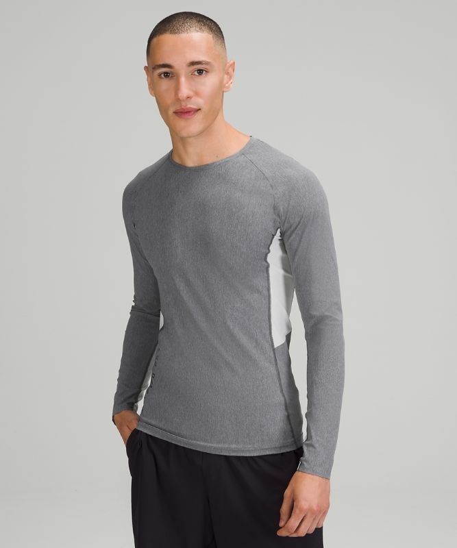 Lululemon Vital Drive Long Sleeve Shirt Blast Herr Heathered Vapor | VFUC-65879