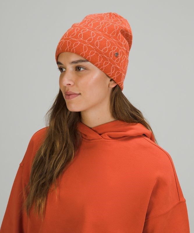 Lululemon Warm Revelation Beanie Logo Hatt Accessories Orange Rosa | GNZD-96754