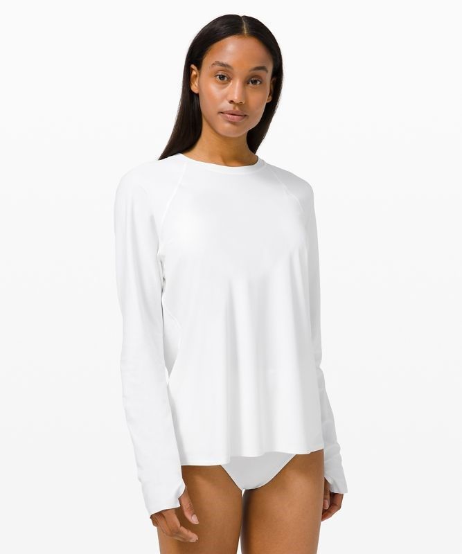 Lululemon Waterside Relaxed UVP Long-Sleeve Baddräkter Dam Vita | MKJC-67893