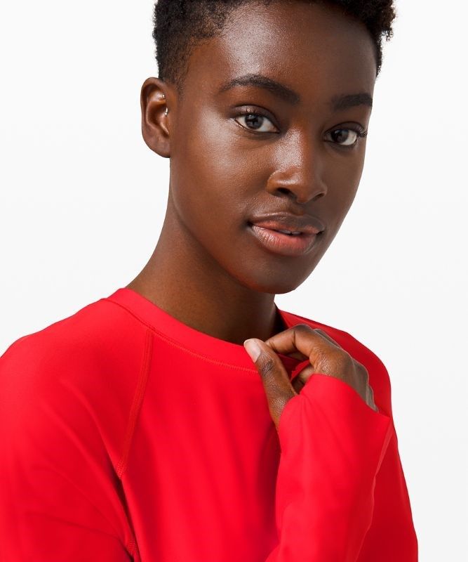 Lululemon Waterside Relaxed UVP Long-Sleeve Baddräkter Dam Röda | DGBR-89712
