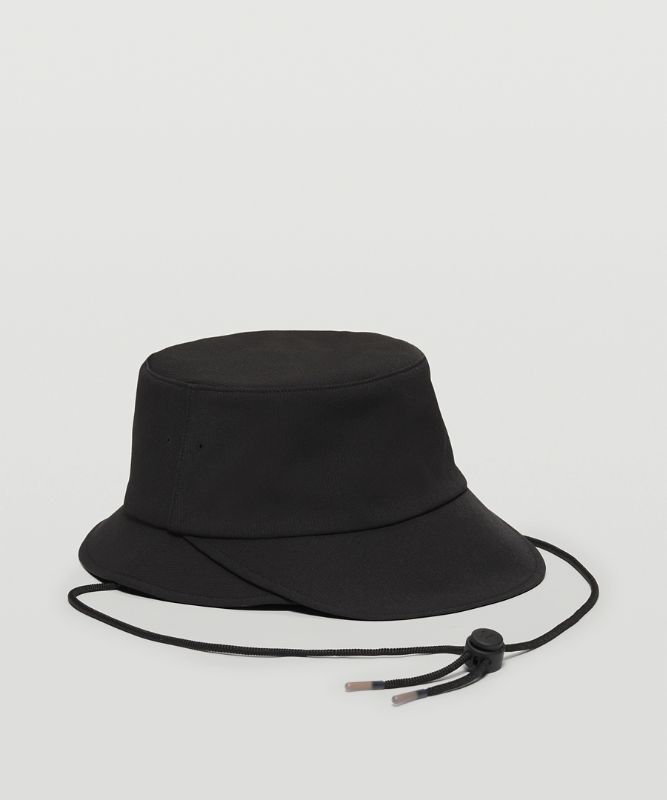 Lululemon Wide-Brim Bucket Hat with Strap Hatt Accessories Svarta | WXYG-93517