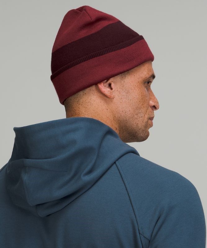 Lululemon Wool-Blend Knit Logo Beanie Hatt Accessories Vinröda | RWUL-06325