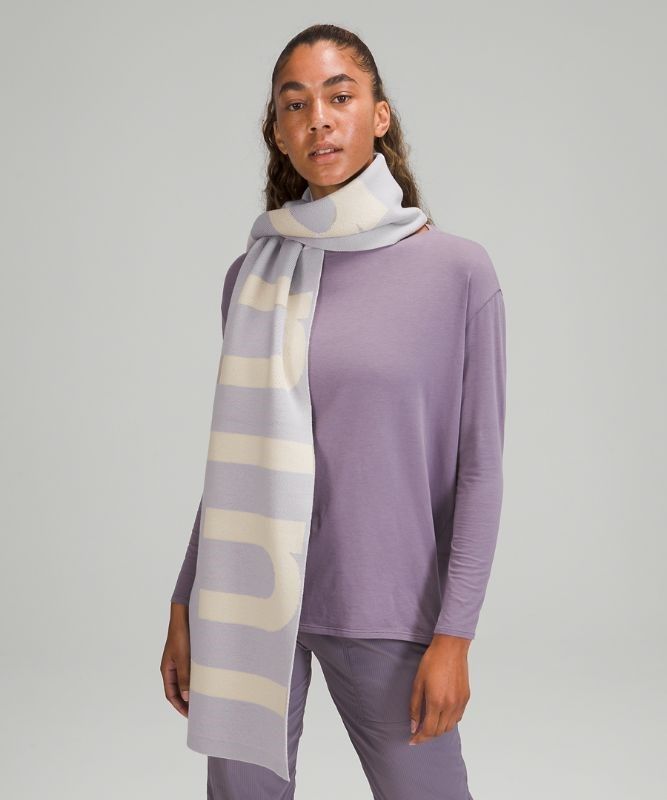 Lululemon Wool-Blend Knit Logo Scarf Halsduk Accessories Vita | MXIW-16824