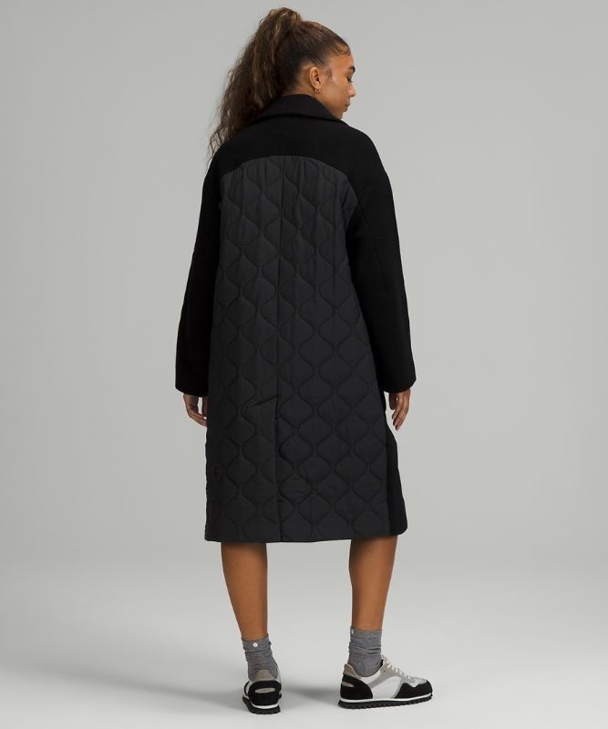 Lululemon Wool Long Coat Jackor Dam Svarta | HUVP-26183