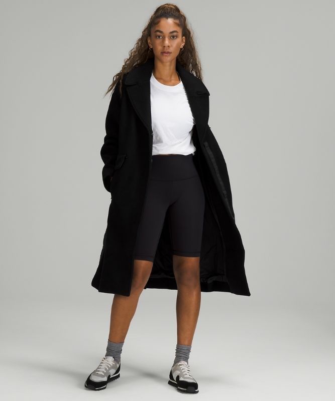 Lululemon Wool Long Coat Jackor Dam Svarta | HUVP-26183