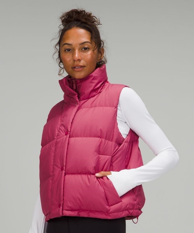 Lululemon Wunder Puff Crop Vest Jackor Dam Rosa | MDVJ-51603