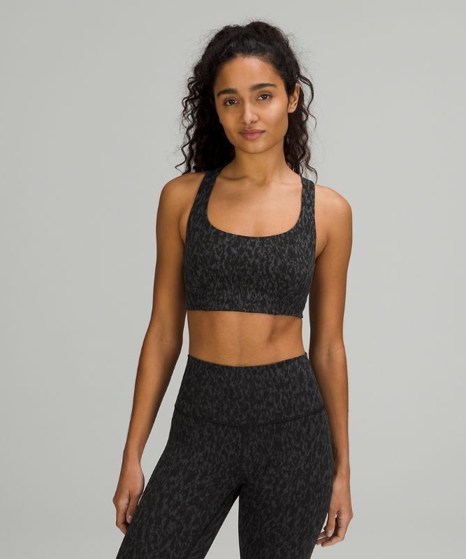 Lululemon Wunder Train Bra Medium Support, C/D Cup Sport BH Dam Leopard Camo Svarta Olika Färger | FGBP-60498