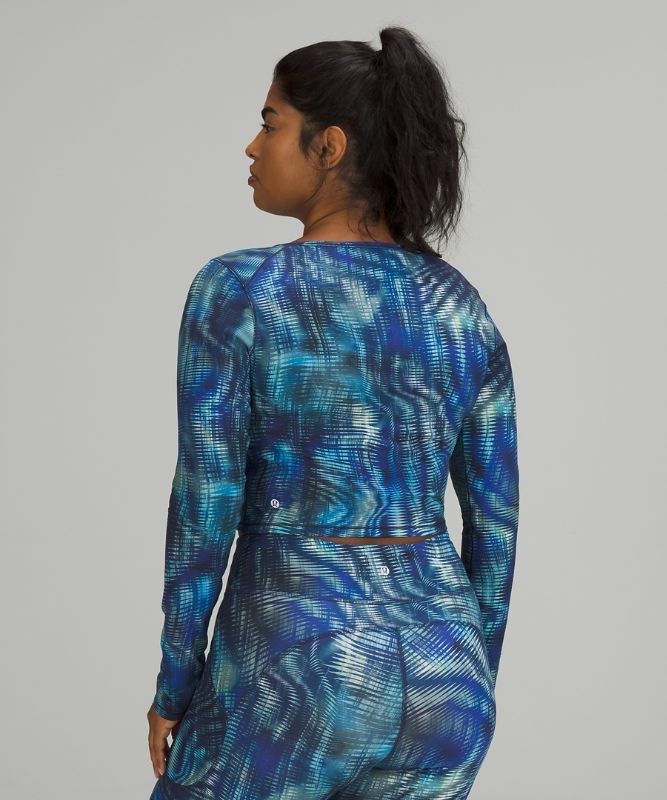 Lululemon Wunder Train Cropped Long Sleeve Shirt Blast Dam Blå Olika Färger | QEIW-54296