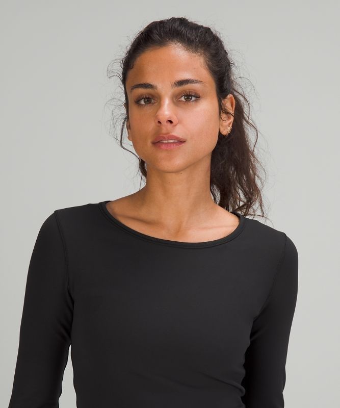 Lululemon Wunder Train Cropped Long Sleeve Shirt Blast Dam Svarta | YXHQ-85237