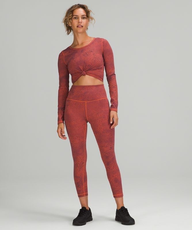 Lululemon Wunder Train Cropped Long Sleeve Shirt Blast Dam Orange | CRAL-29530