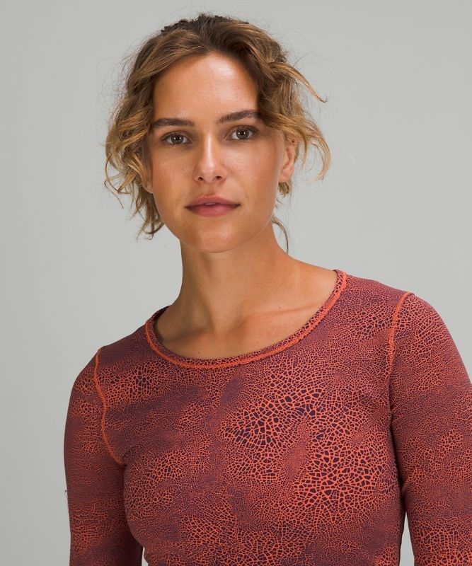 Lululemon Wunder Train Cropped Long Sleeve Shirt Blast Dam Orange | CRAL-29530