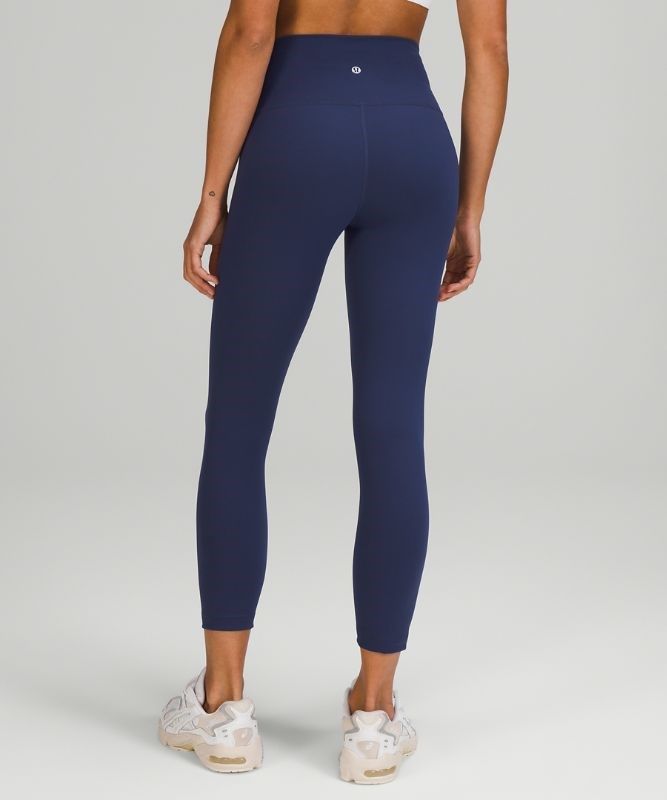 Lululemon Wunder Train HR Crop 23 Leggings Dam Night Sea | EDHM-62578