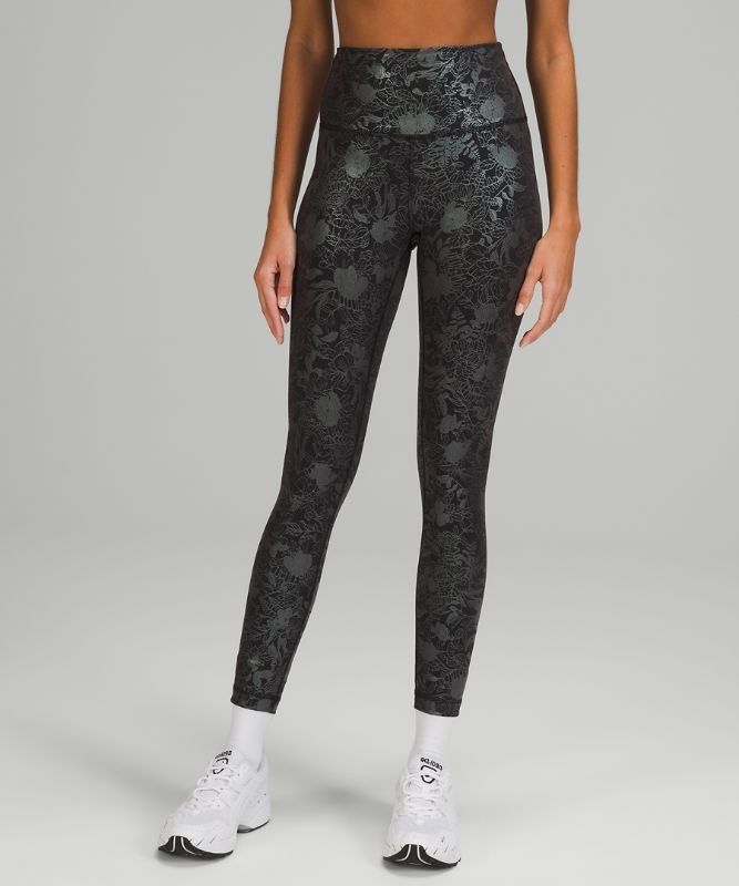Lululemon Wunder Train High-Rise Tight 25 Foil Leggings Dam Svarta | CEOD-20458