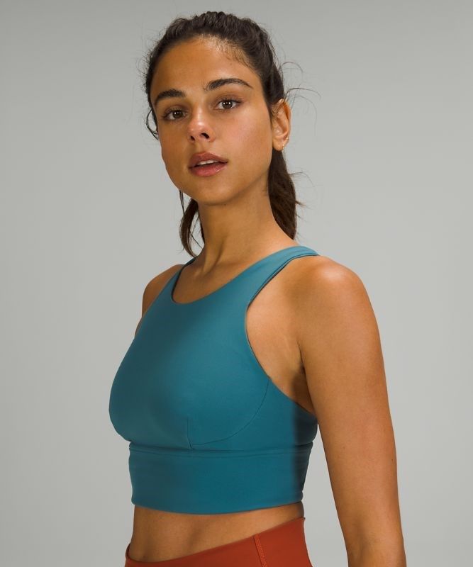 Lululemon Wunder Train Long-Line Bra Sport BH Dam Blå | QHNC-68314