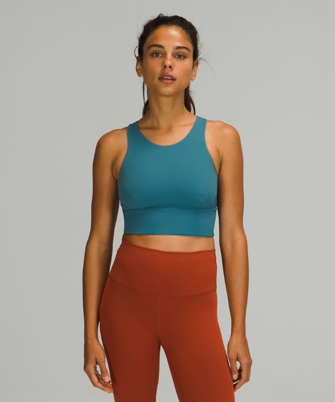 Lululemon Wunder Train Long-Line Bra Sport BH Dam Blå | QHNC-68314