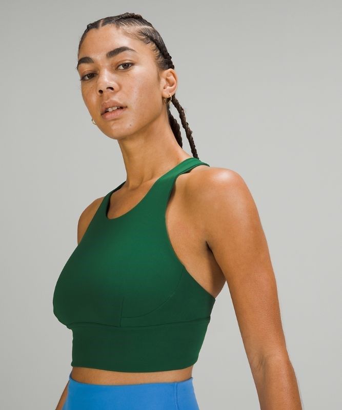 Lululemon Wunder Train Long-Line Bra Sport BH Dam Gröna | YGCU-92368