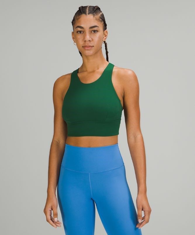 Lululemon Wunder Train Long-Line Bra Sport BH Dam Gröna | YGCU-92368