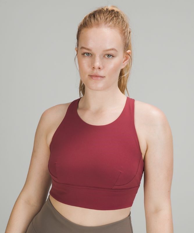 Lululemon Wunder Train Long-Line Bra Sport BH Dam Vinröda | GWKY-02675