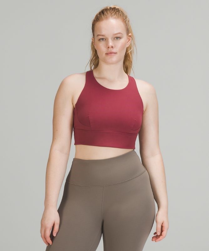 Lululemon Wunder Train Long-Line Bra Sport BH Dam Vinröda | GWKY-02675