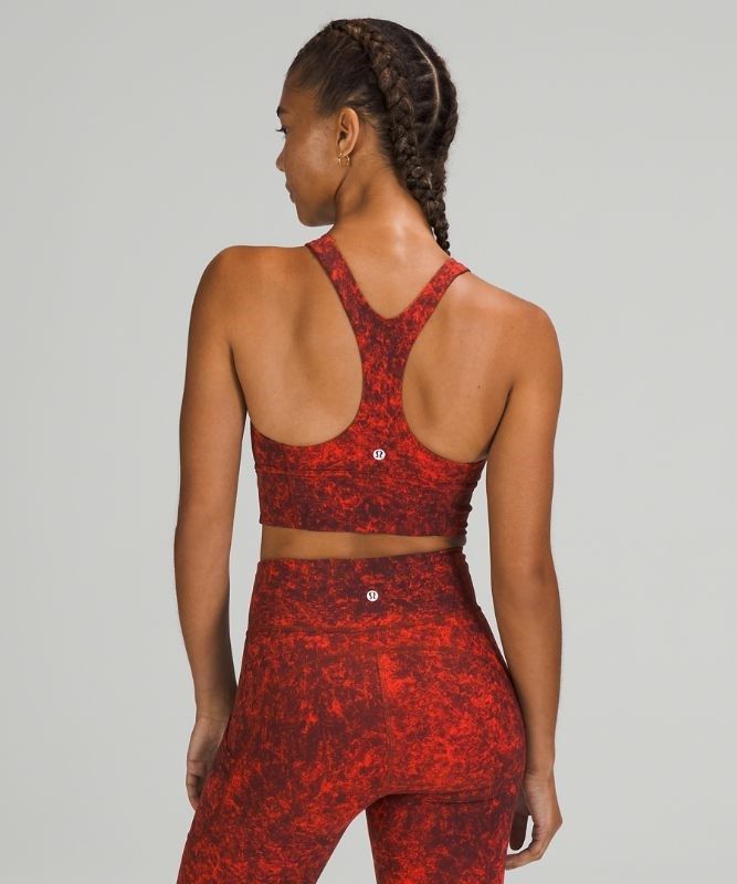 Lululemon Wunder Train Long-Line Bra Sport BH Dam Blå Tvätt Röda Svarta | DPQK-93268