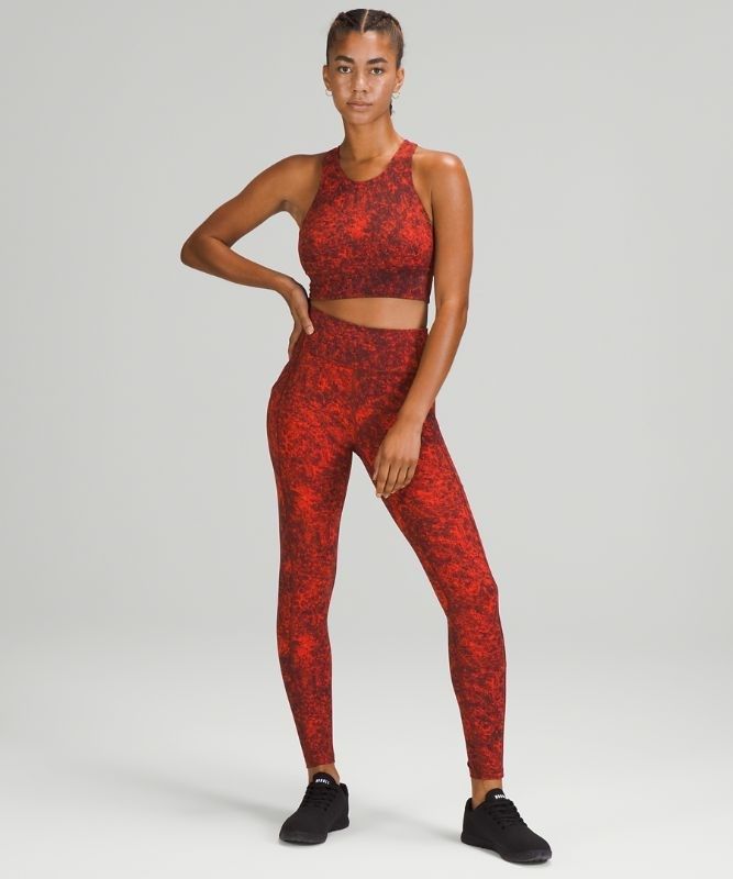 Lululemon Wunder Train Long-Line Bra Sport BH Dam Blå Tvätt Röda Svarta | DPQK-93268