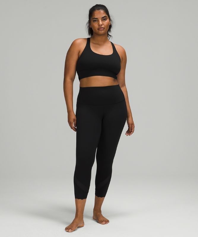 Lululemon Wunder Under Scalloped Hem High-Rise Crop 23 Leggings Dam Svarta | HGRB-21674