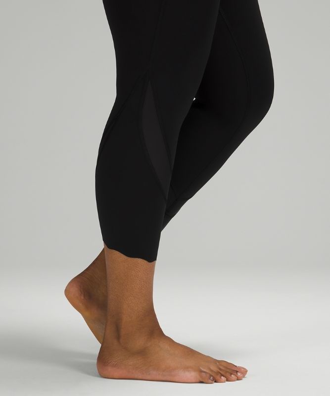 Lululemon Wunder Under Scalloped Hem High-Rise Crop 23 Leggings Dam Svarta | HGRB-21674